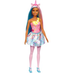 Barbie Dreamtopia Muñeca de unicornio cabello azul y_1
