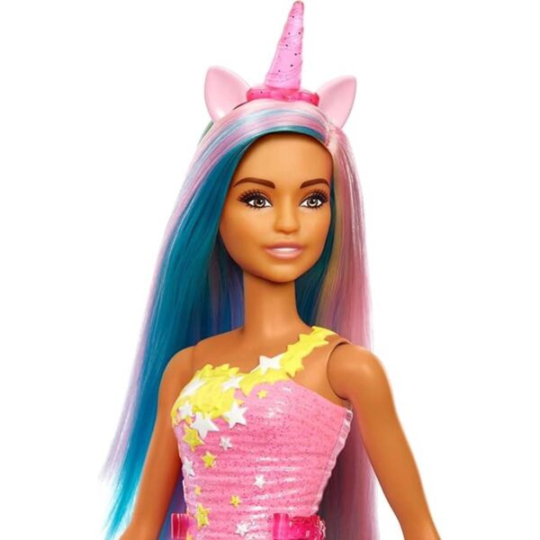 Barbie Dreamtopia Muñeca de unicornio cabello azul y_3