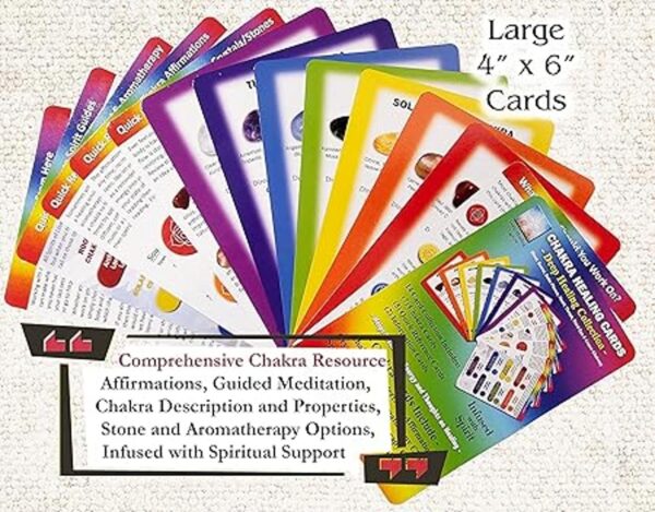 Baraja de 14 tarjetas curativas de chakras incluye_2
