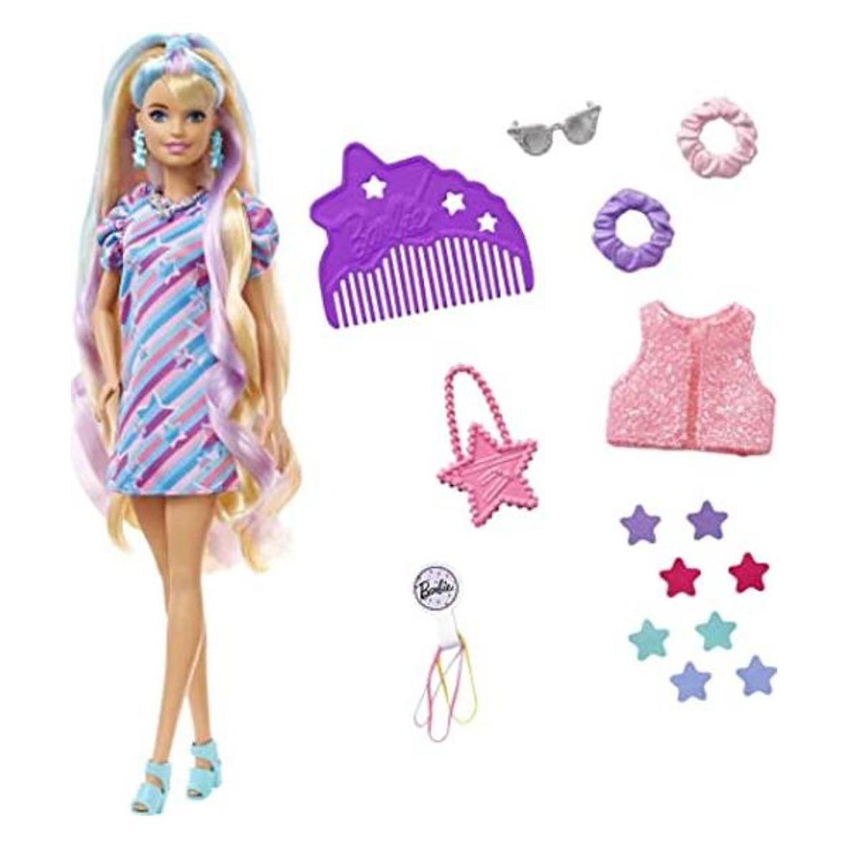 Barbie Totally Hair Muñeca con temática de estrellas