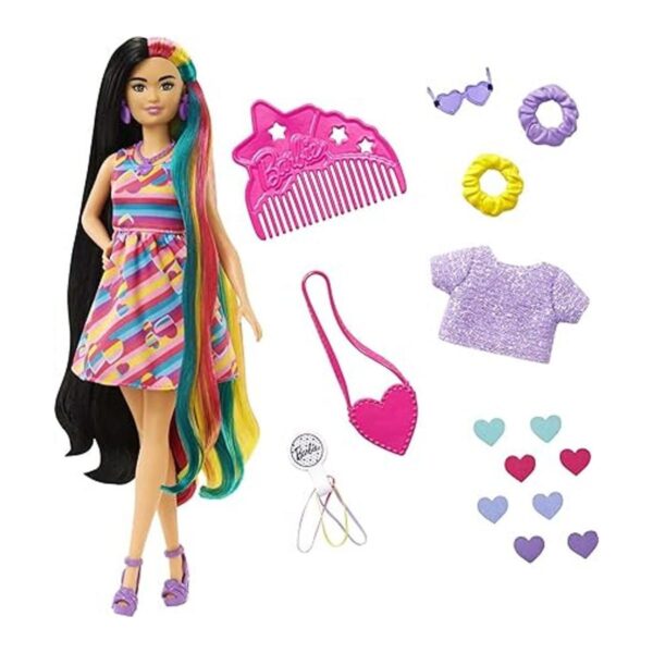 Barbie Totally Hair Muñeca con temática de corazón_2