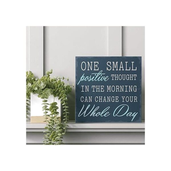 Barnyard Designs Cartel de madera One Small Positive