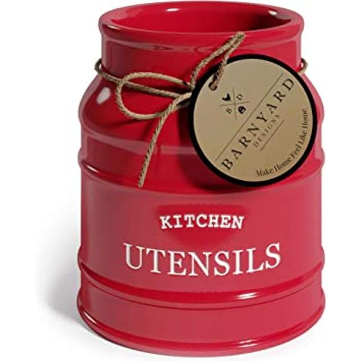 Barnyard Designs Soporte de cerámica para utensilios de