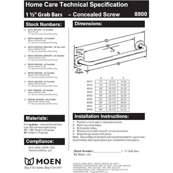 Barra de apoyo Moen SecureMount R8924_3