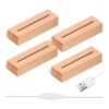 Base de luz rectangular de madera de 5.9 pulgadas base de