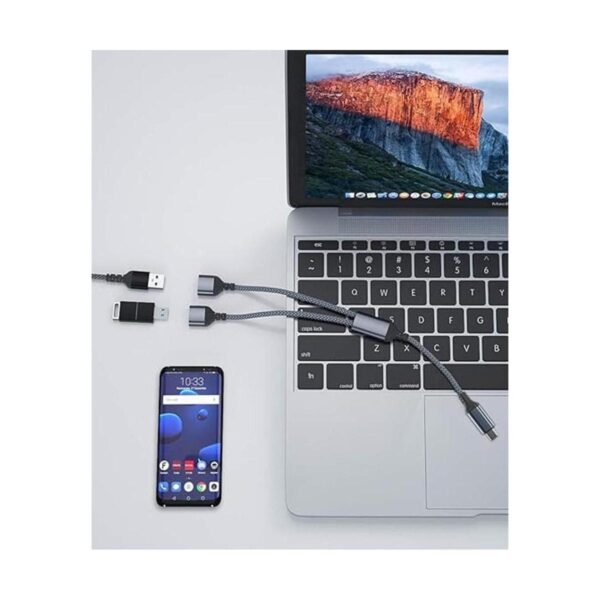 Basesailor Adaptador de cable USB C macho a doble USB