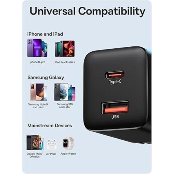 Baseus Cargador USB C bloque de cargador USB C de doble_2