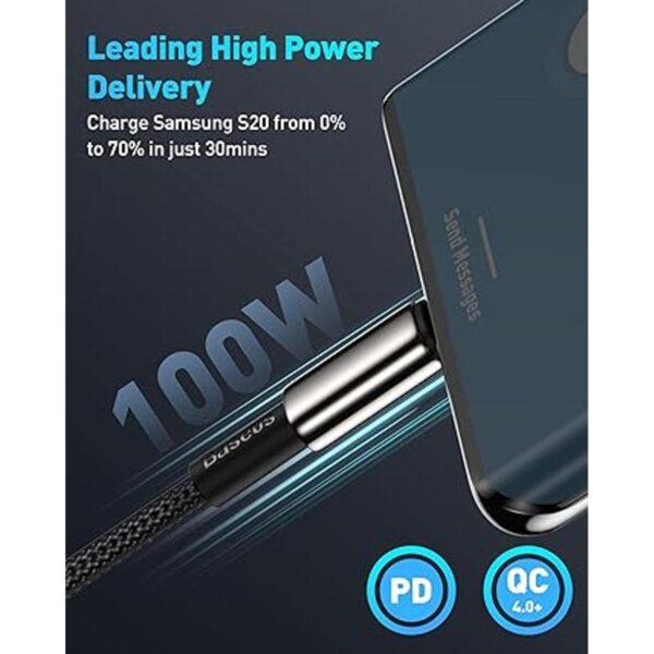 Baseus Cable USB C de 100 W PD 5A QC 4.0 cable USB C a_2