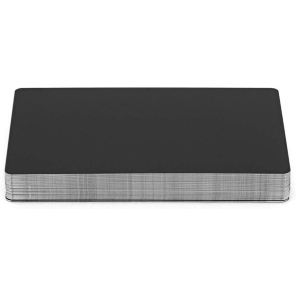 Bastex Paquete de 60 tarjetas de metal negro en blanco