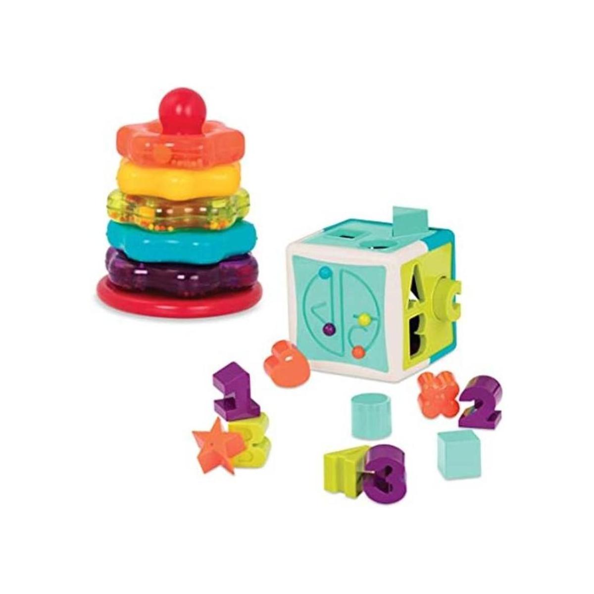 Battat Paquete de anillos apilables cubos clasificadores