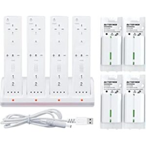 Battery Charger Set for Wii Wiiu Remote Controller 4Pack_1