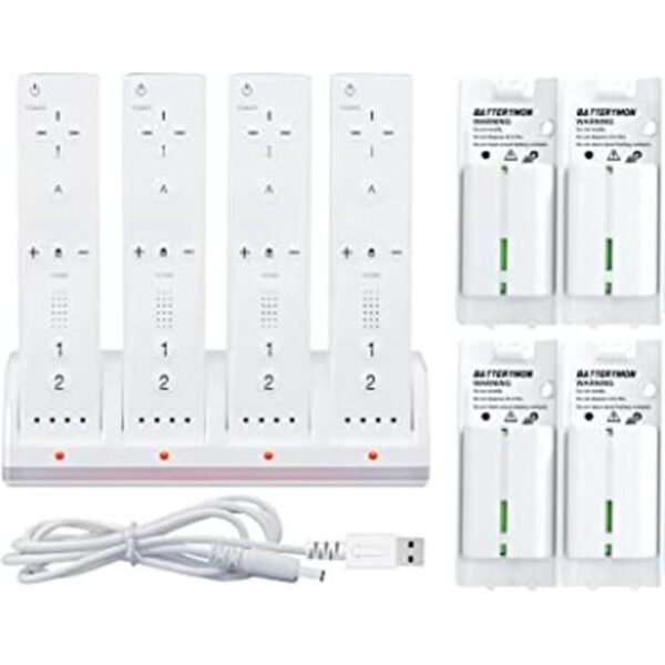 Battery Charger Set for Wii Wiiu Remote Controller 4Pack_1