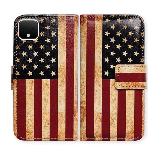 Bcov Funda de piel con tapa para Google Pixel 4 diseño_1