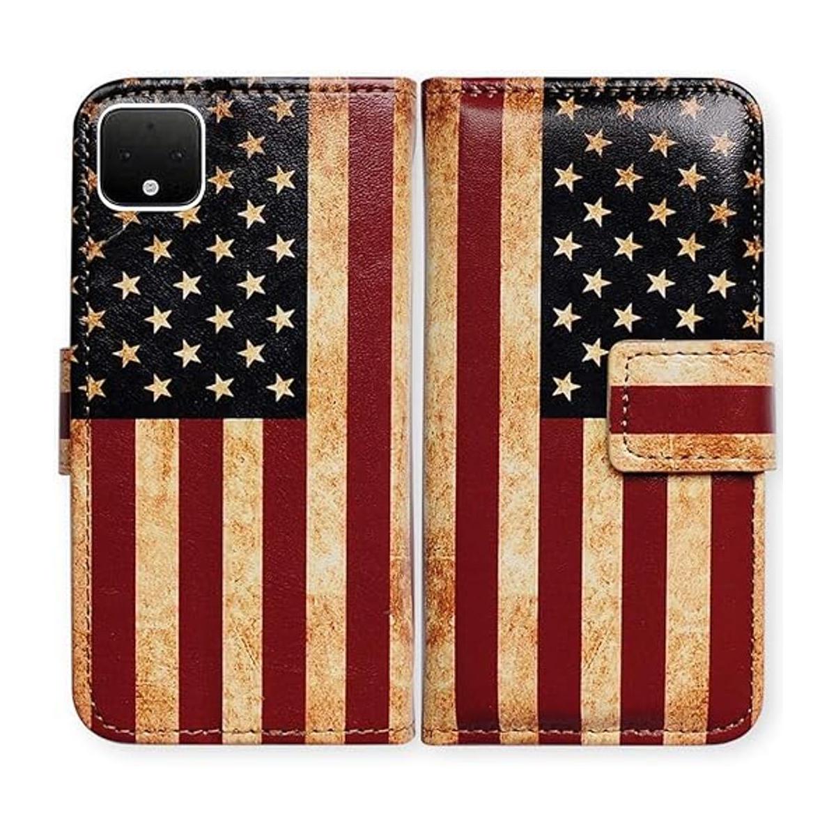 Bcov Funda de piel con tapa para Google Pixel 4 diseño