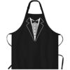 Beabes Delantal de cocina para hombre color negro y blanco_1