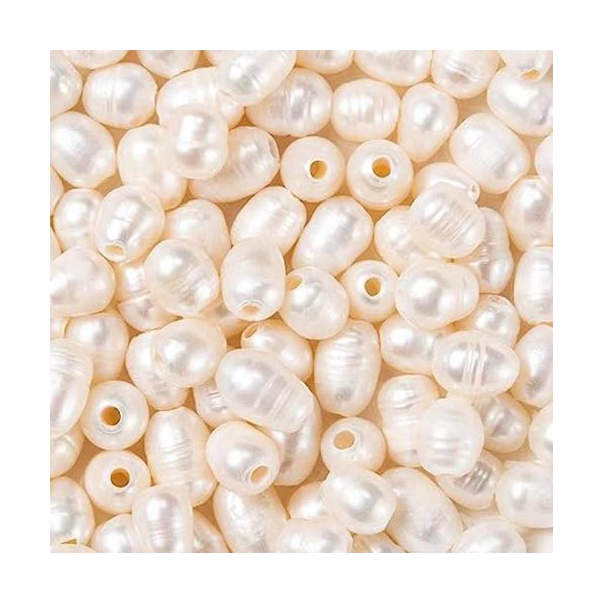 Beadthoven 100 cuentas ovaladas naturales de agua dulce