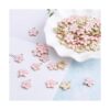 Beadthoven 100 colgantes de esmalte de flores rosadas