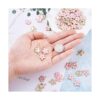 Beadthoven 100 colgantes de esmalte de flores rosadas
