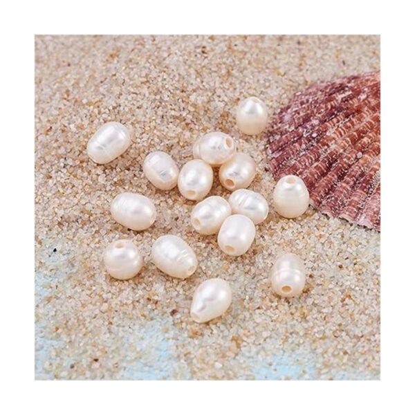 Beadthoven 100 cuentas ovaladas naturales de agua dulce_5
