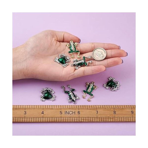 Beadthoven Juego de 18 colgantes de rana de cristal verde