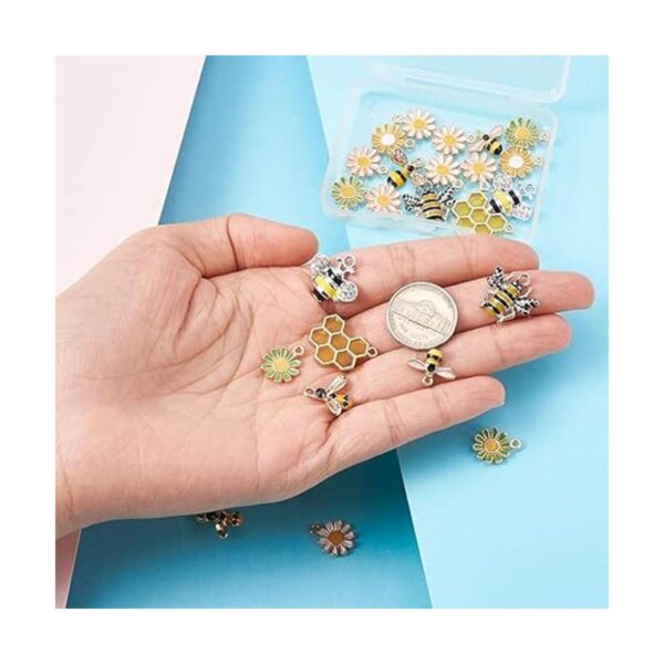 Beadthoven Colgante de abejas esmaltadas de aleación de_4