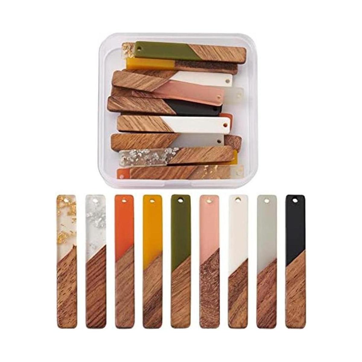 Beadthoven Dijes de resina de madera natural para