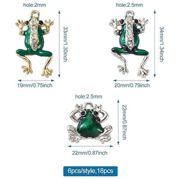 Beadthoven Juego de 18 colgantes de rana de cristal verde