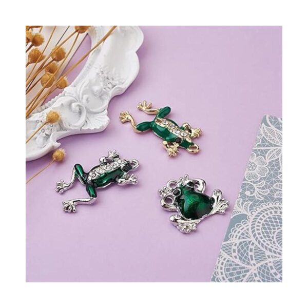 Beadthoven Juego de 18 colgantes de rana de cristal verde