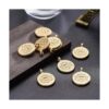 Beadthoven 50 colgantes de oro mate de flor de loto de_3