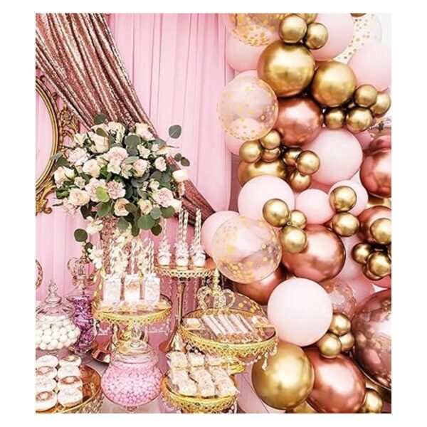 Beaumode Kit de arco de guirnalda de globos color oro rosa_3