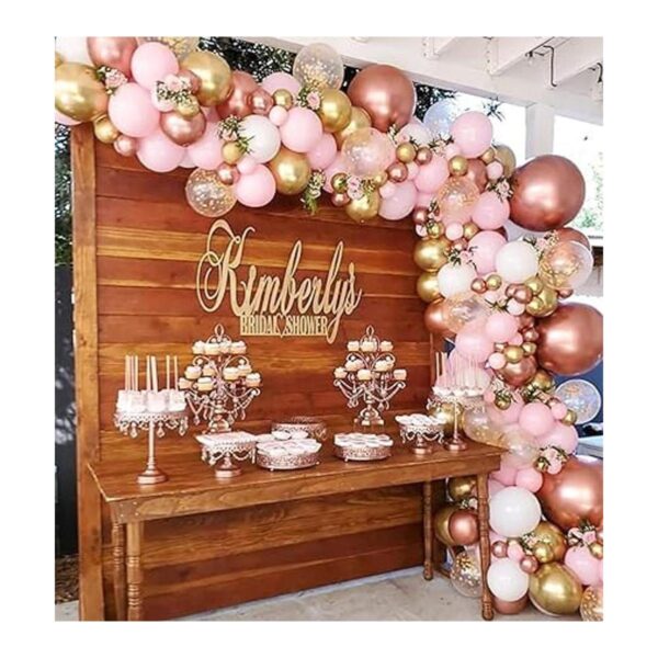 Beaumode Kit de arco de guirnalda de globos color oro rosa_4