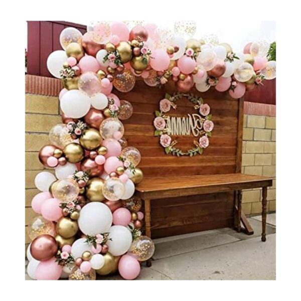 Beaumode Kit de arco de guirnalda de globos color oro rosa_1