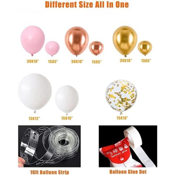 Beaumode Kit de arco de guirnalda de globos color oro rosa_5