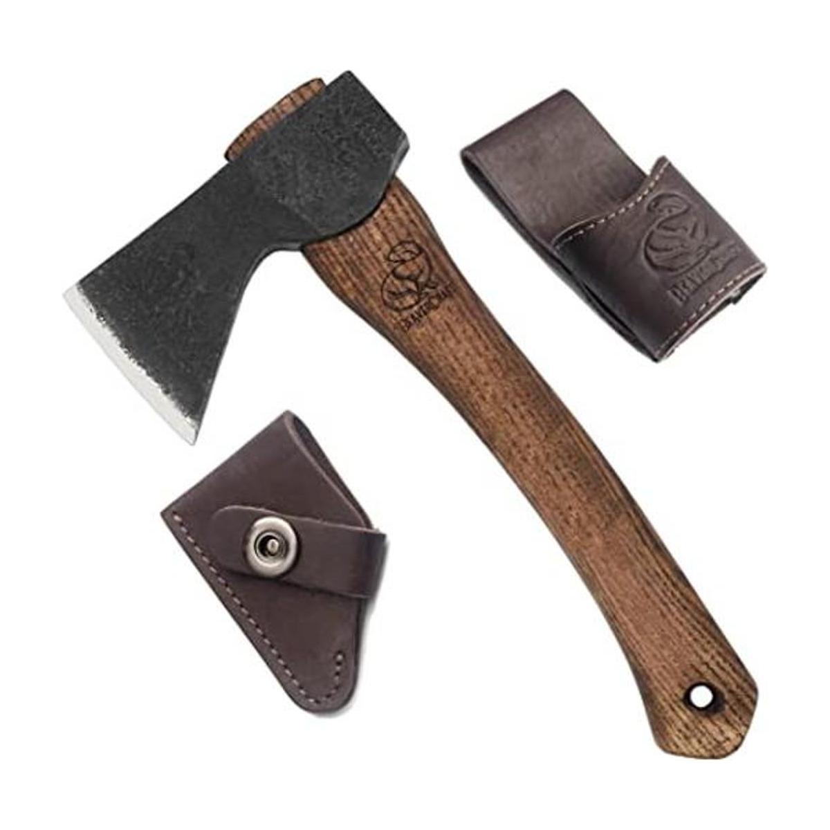 BeaverCraft Hacha tallada a mano con vaina Hacha pequeña