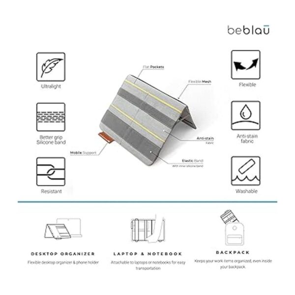 Beblau Organizador de tecnología portátil plegable que se_3