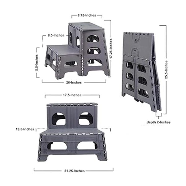 Bee Neat Escalera plegable pequeña de 2 pasos para_5