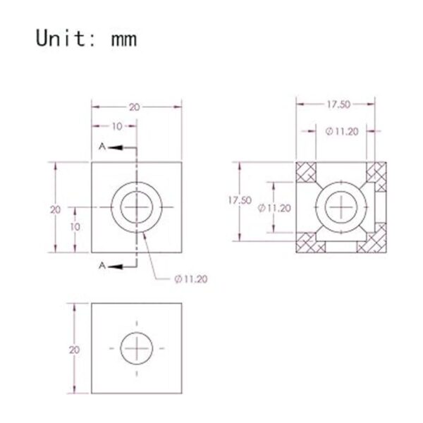 Befenybay Cubo de soporte de esquina 0.787 x 0.787 x