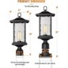 Beionxii Luces de poste para exteriores Paquete de 2_4
