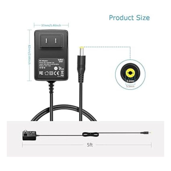 Belker Adaptador de corriente continua de 12 V 2 A 1.5_5
