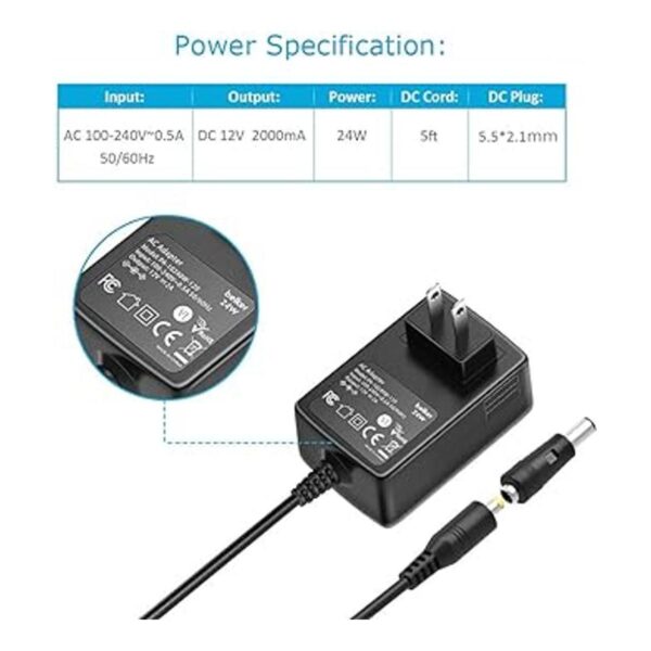 Belker Adaptador de corriente continua de 12 V 2 A 1.5_3
