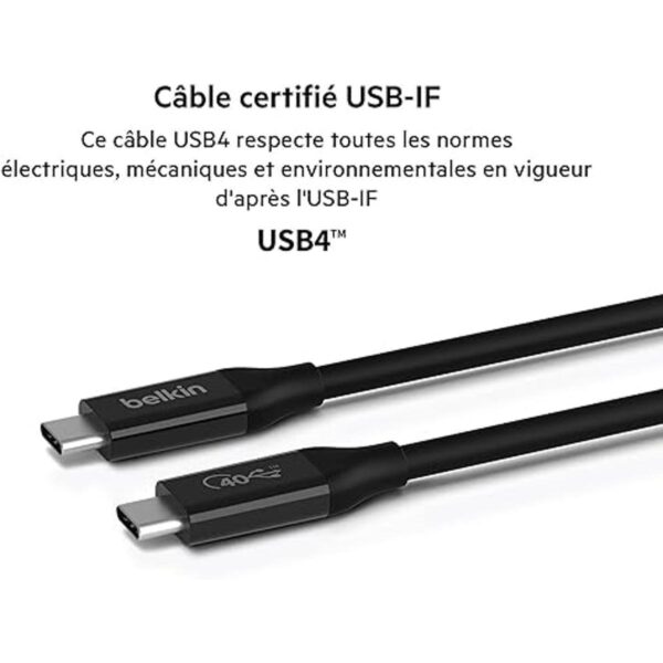 Belkin Cable USB 4 2.6 pies 2.6 ft con certificación IF_2