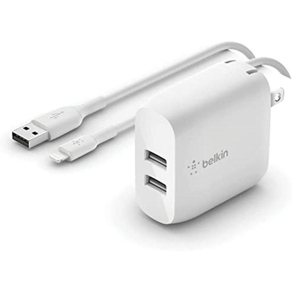 Belkin Dual USB Charger 24W Lightning Cable Dual USB
