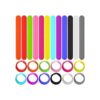 Bercoor 24 pulseras de silicona de arco iris 12 colores