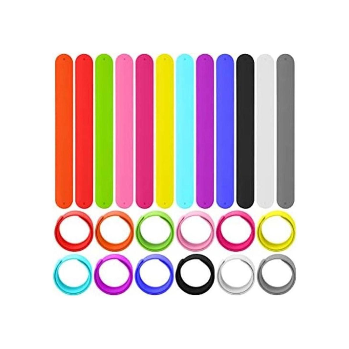 Bercoor 24 pulseras de silicona de arco iris 12 colores