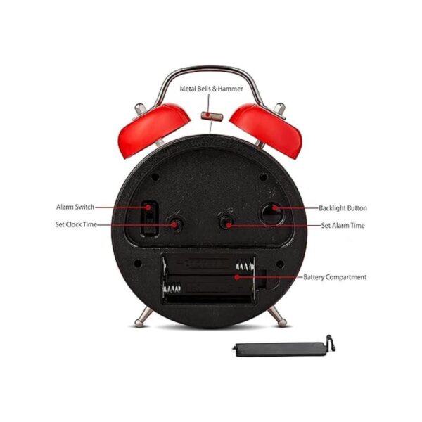 Bernhard Products Reloj despertador analógico de 4