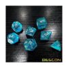 Bescon Blue Shimmery Dice Set Polyhedral RPG Juego 7dados_5