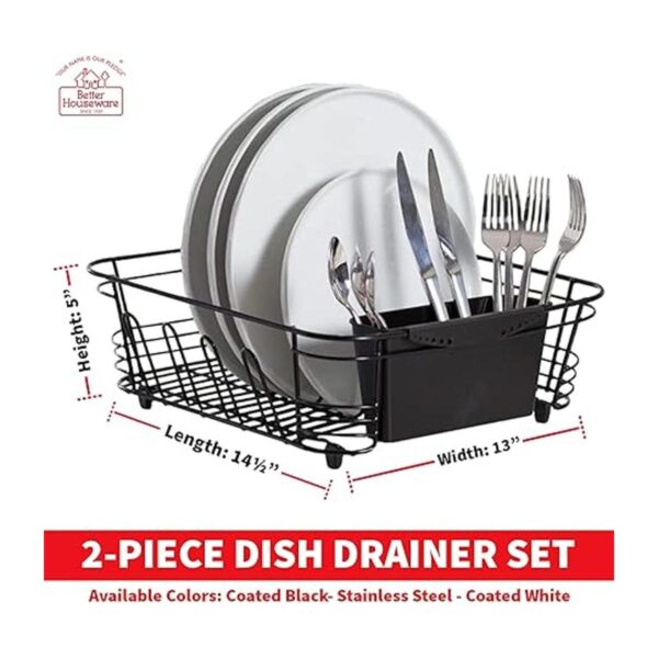 Better Houseware Escurridor de platos de acero recubierto_5
