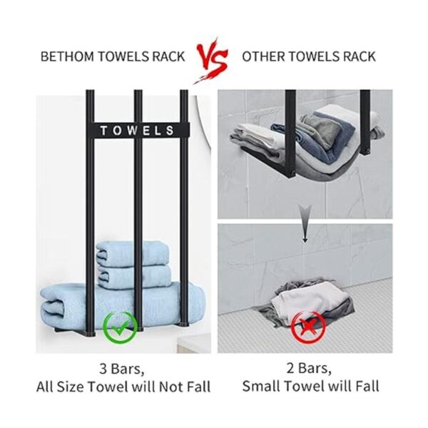 Bethom Toallero de pared para toallas enrolladas_2
