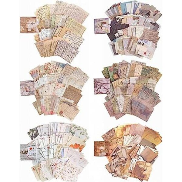 BetterJonny 600 piezas de papel de recortes vintage