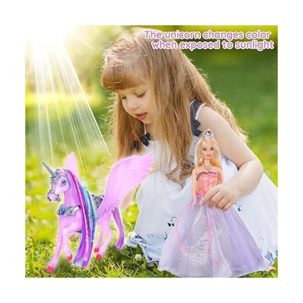 Bettina Muñeca de unicornio y princesa que cambia de_2